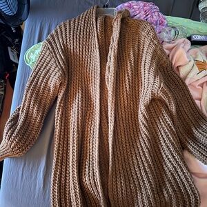 SHEIN Brown Knit Cape